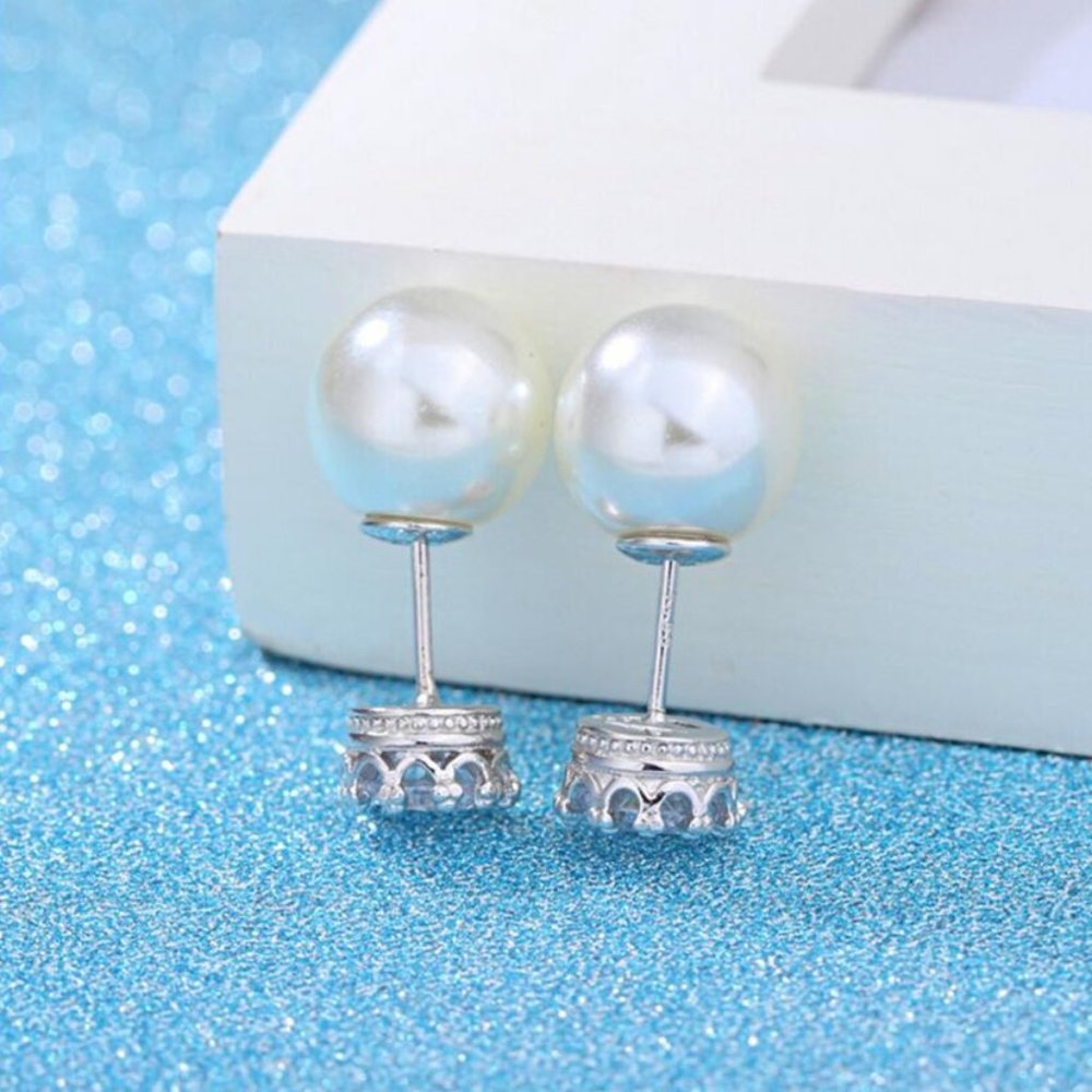 925 Sterling Silver crown inlaid crystal temperaMant Earrings for Woman, K102 - Picture 5 of 6